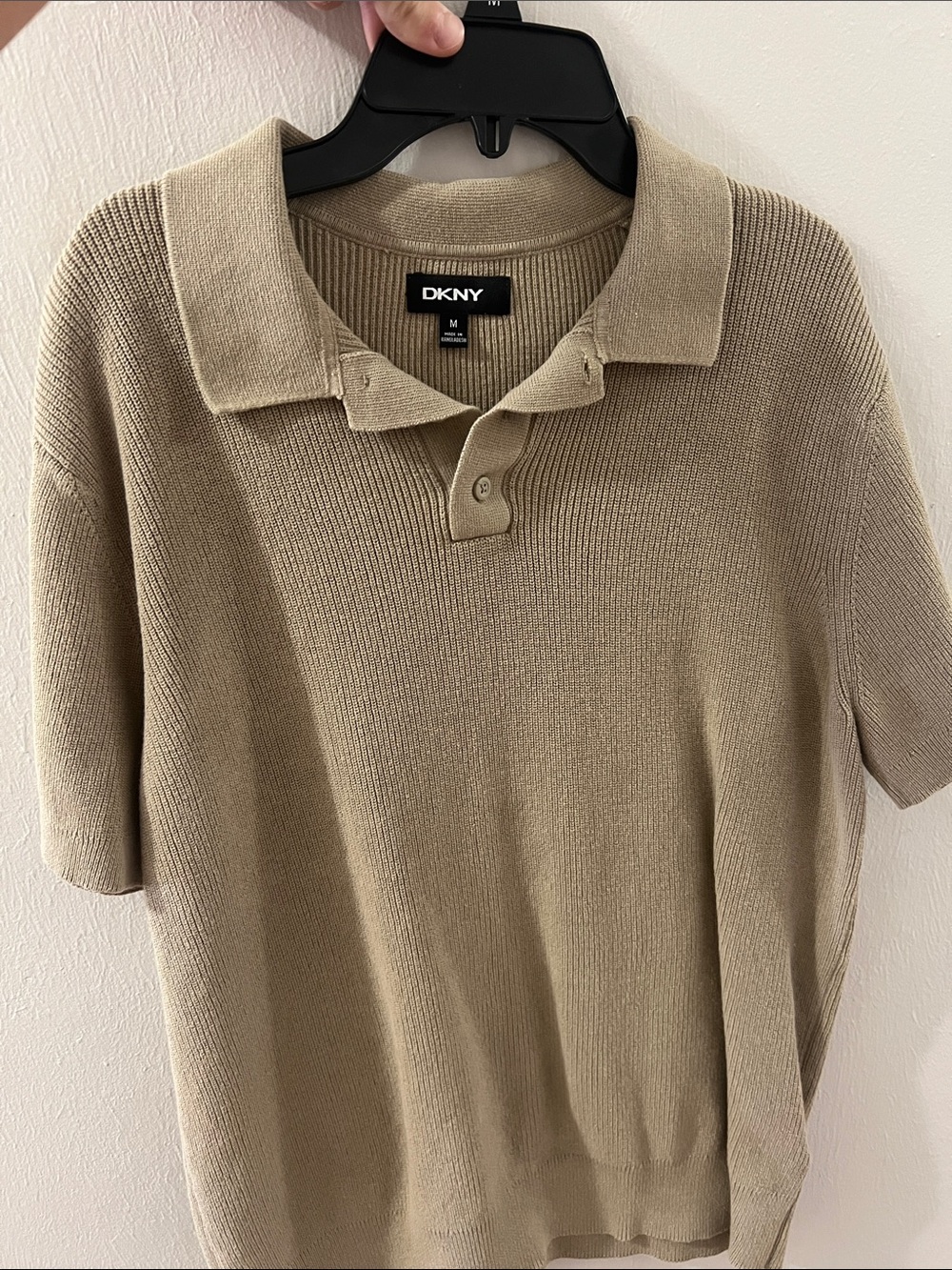 DKNY Men's Short-Sleeve Polo in Taupe